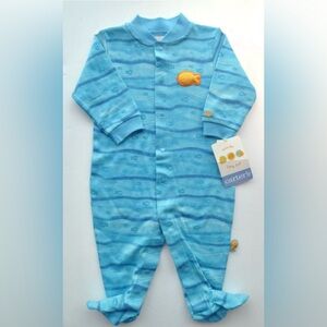 Carter's Blue and Orange Footie One Piece with Fish Detail